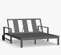 Indio Metal Outdoor Double Chaise with Wheels