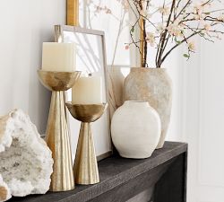 Rough Cast Brass Candle Holder