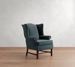 Open Box: Thatcher Upholstered Armchair - Performance Suede, Indigo