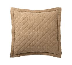 Open Box: Belgian Flax Linen Diamond Quilted Sham, Euro Set of 2 - Bronze