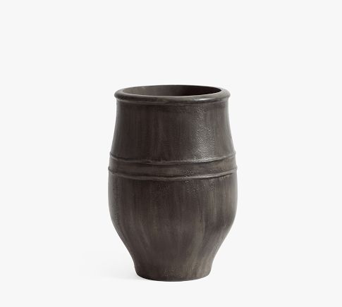 Sienna Fibrestone Planter, Large - Charcoal