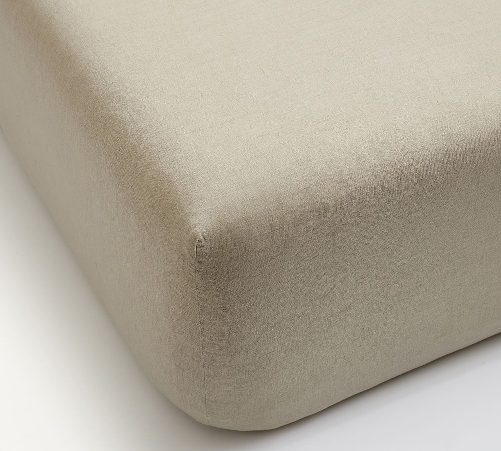 Belgian Flax Linen Fitted Sheet - Dark Flax, Cal. King