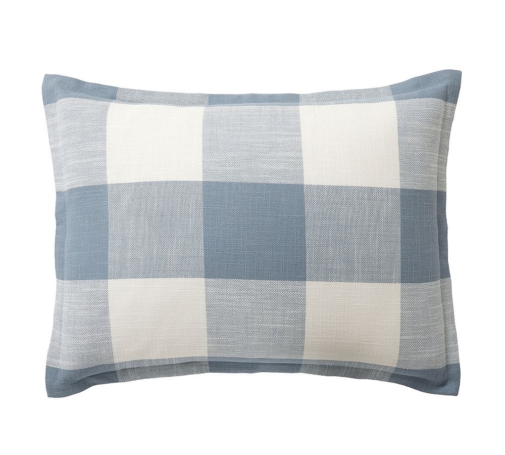 Bryce Buffalo Check Cotton Duvet Cover - Chambray, Standard, Set of 2
