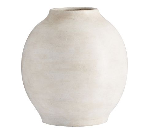 Quin Ceramic Vase, Medium, White