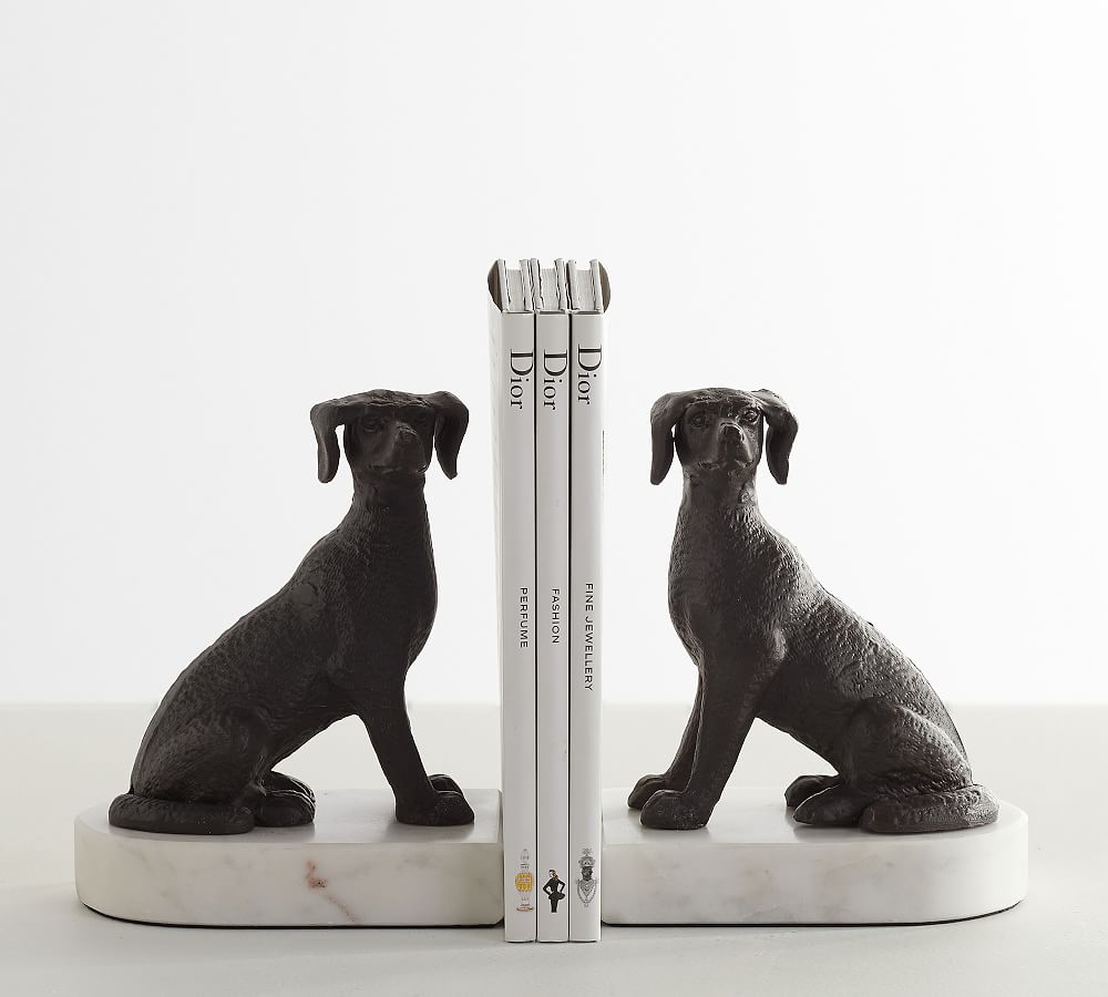 Bronze Dog Book Ends - Set of 2 - S/2