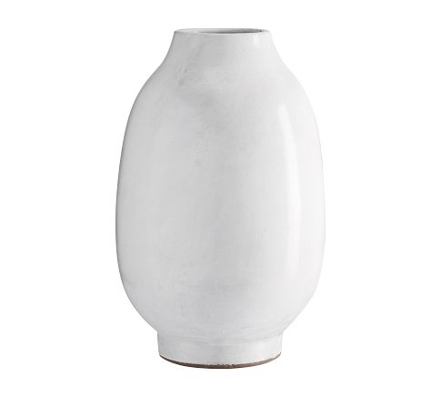 Quin Ceramic Vase, Tall, White