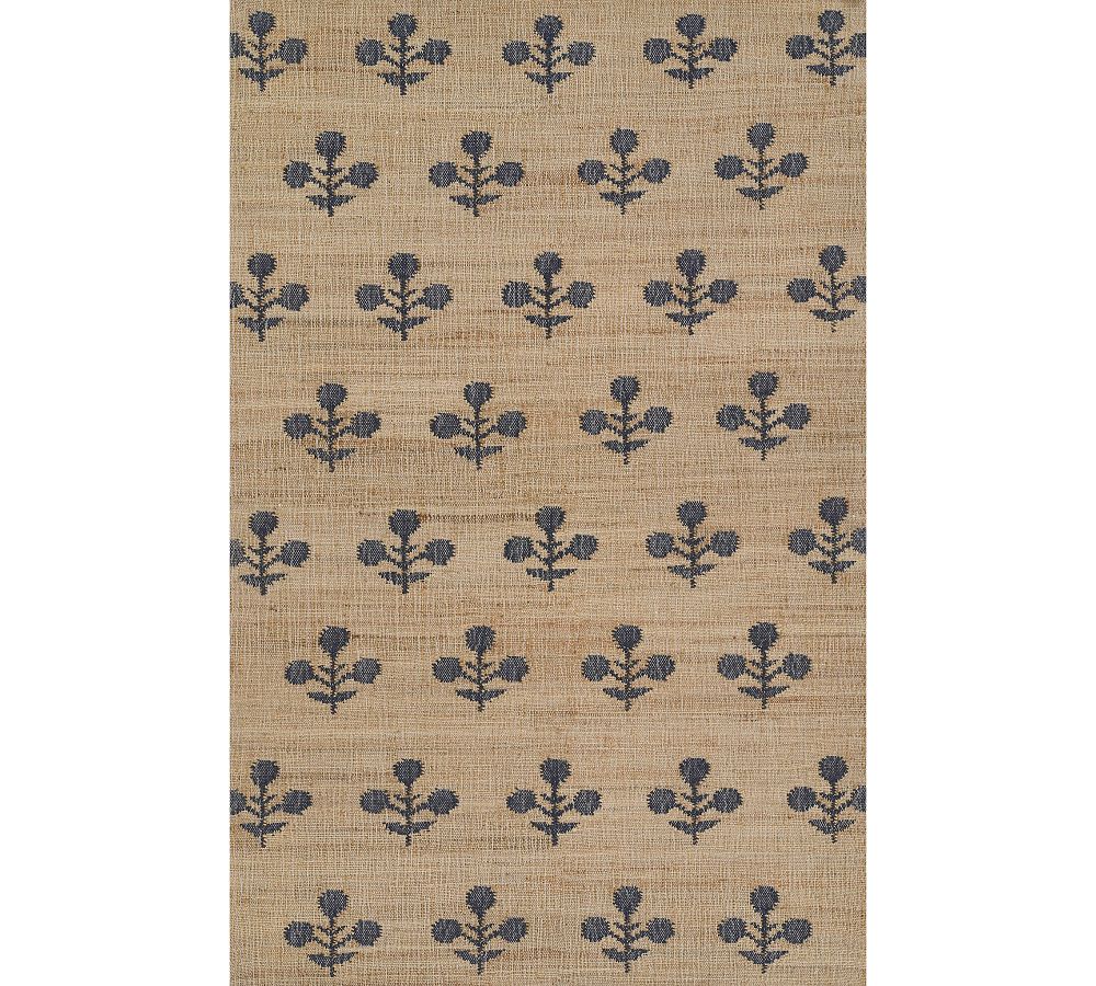 Erin Gates By Momeni Orchard Bloom Handwoven Wool Jute Rug - Blue, 2' x 3'