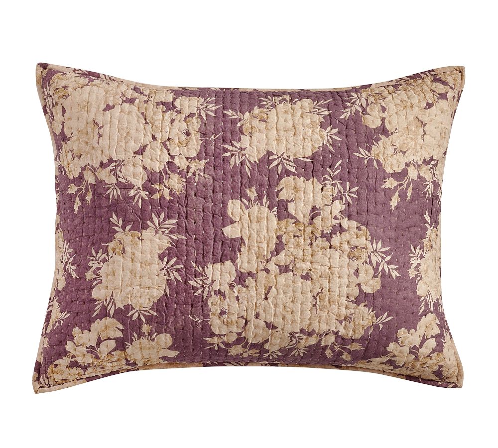 Juliette Toile Handcrafted Reversible Pick-Stitch Quilted Sham - Wisteria, Standard, Set of 2