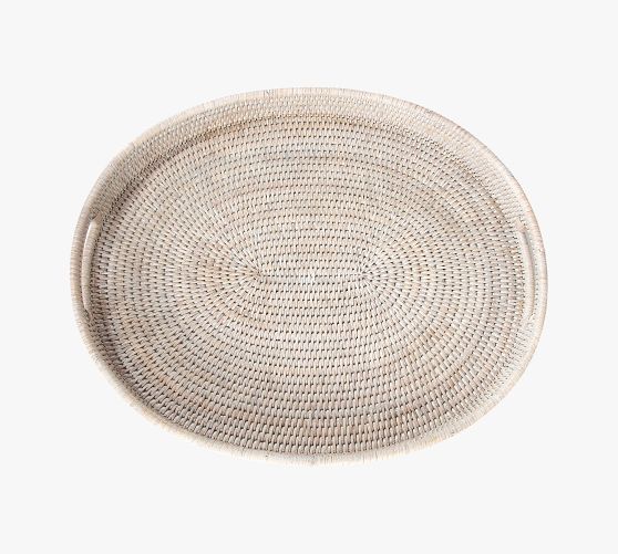 Tava Handwoven Rattan Oval Serving Tray