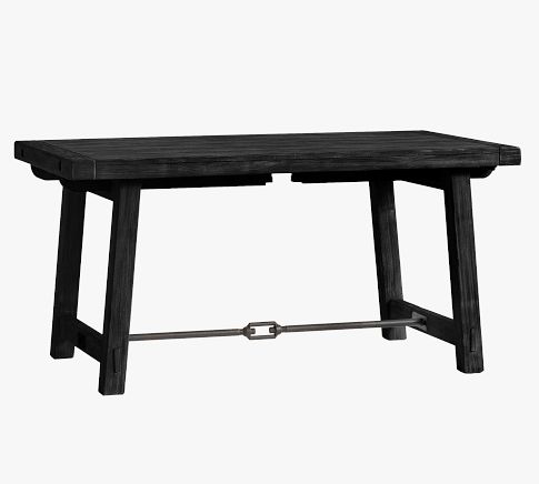 Benchwright Extending Dining Table, Blackened Oak, 60
