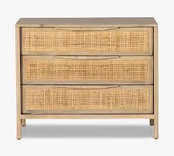 Dolores Cane 3-Drawer Nightstand (32")