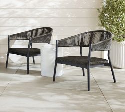 Elmore Metal &amp; Rope Outdoor Stackable Lounge Chair