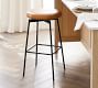 Maison Leather Backless Swivel Stool