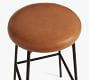 Maison Leather Backless Swivel Stool