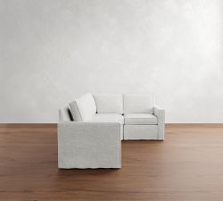 Cameron Square Arm Slipcovered 3-Piece Wedge Sectional (108")