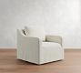 Maxine Slipcovered Swivel Chair