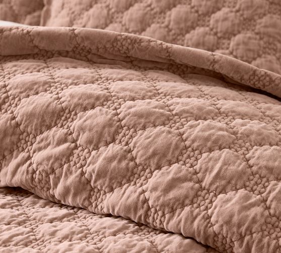 Velvet Lattice Handcrafted Quilt - Cobalt Charm | Pottery Barn