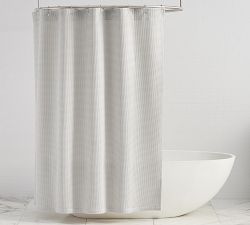 Waffle Weave Cotton Shower Curtain - Thumbnail 4