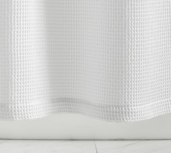 Waffle Weave Cotton Shower Curtain - Thumbnail 2