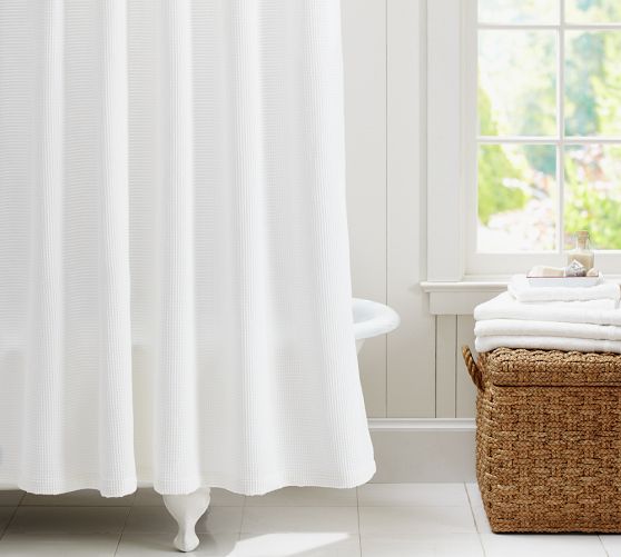 Waffle Weave Cotton Shower Curtain - Thumbnail 5
