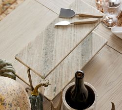 Handcrafted Beige Marble Tiered Stand