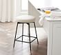 Maison Upholstered Backless Swivel Stool