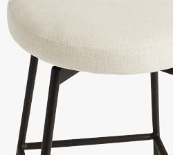 Maison Upholstered Backless Swivel Stool