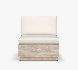 Indio Eucalyptus Modern Platform Armless Outdoor Lounge Chair