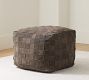 Suede Basketweave Pouf