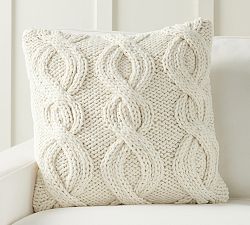 Alpine Handknit Cable Sherpa Back Pillow