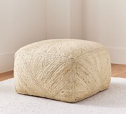 Open Box: Braided Jute Pouf (24" x 24" x 14") - Natural