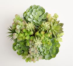 Faux Succulent Arrangement in Ceramic Planter