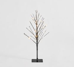 Lit Black Glitter Tree