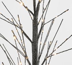Lit Black Glitter Tree