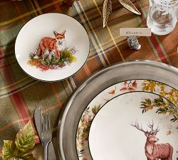 Fantastical Forest Stoneware Appetizer Plates - Mixed Set of 4