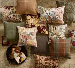 Fantastical Forest Embroidered Lumbar Pillow