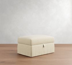 Carmel Slim Arm Slipcovered Sectional Storage Ottoman