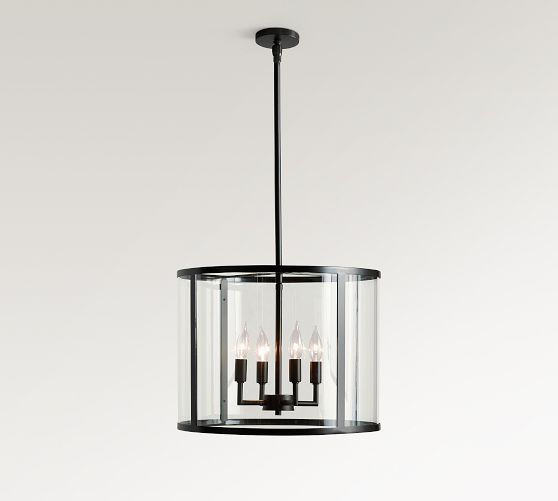 Manor Outdoor Round Glass & Iron Pendant