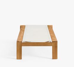 Malibu Teak &amp; Mesh Stackable Outdoor Chaise, Set of 2