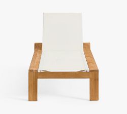 Malibu Teak &amp; Mesh Stackable Outdoor Chaise, Set of 2