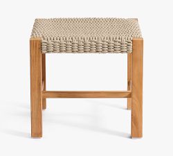 Malibu Teak &amp; Rope Square Outdoor Accent Table (20")