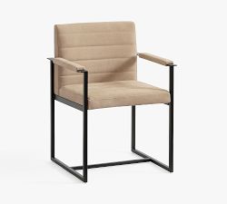 Millie Channel Tufted Leather Desk Armchair