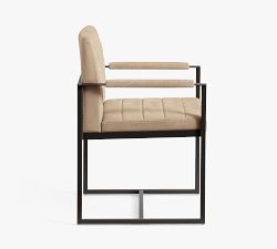 Millie Channel Tufted Leather Desk Armchair