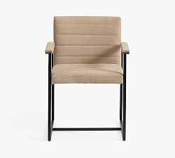 Millie Channel Tufted Leather Desk Armchair