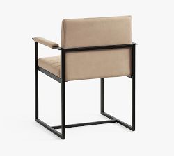 Millie Channel Tufted Leather Desk Armchair