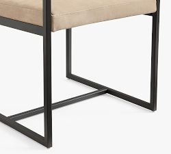 Millie Channel Tufted Leather Desk Armchair