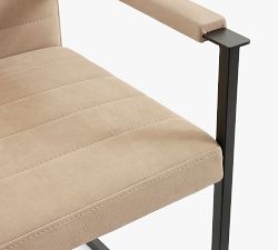 Millie Channel Tufted Leather Desk Armchair