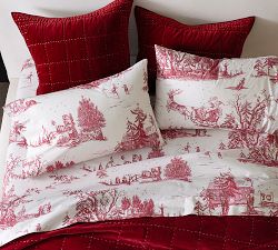 Santa Toile Percale Sheet Set