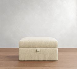 Carmel Slim Arm Slipcovered Sectional Storage Ottoman