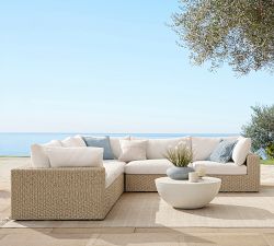 Kostas Wicker 5-Piece Outdoor Sectional (129")